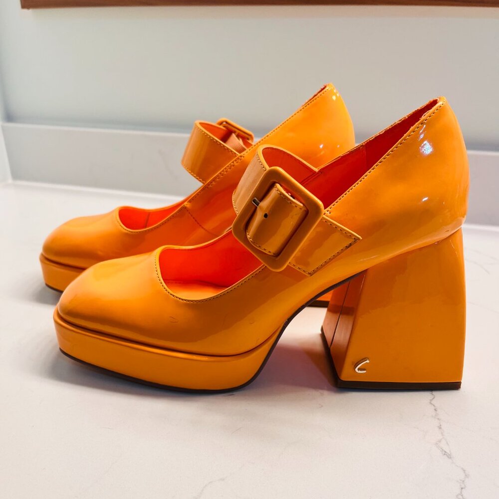 Circus by Sam Edelman Khiara Platform Mary Jane Pumps, Orange, Size 7